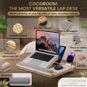 Lap Desk for Laptop Bed Desk Tray Table with Cushion, 5 Angles, Phone & Tablet Holder, Mouse Pad & Ventilation Laptop Stand, Lap Table, Couch Desk for 15-17 Laptops (Gray)