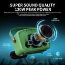 Karaoke Machine, 120W Peak Bluetooth Karaoke Speaker with 2UHF Microphones, Small PA System for Adults Kids with Bass/Trable/Echo Adjustment, Supports TF/USB/AUX/Live/Instruments for Home Party Events