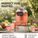 2 Gallon Glass Drink Dispenser,Beverage Dispenser with Stand,Lemonade Dispenser with 304 Stainless Steel Spigot Leakproof for Entertaining Guests, Picnic,Hosting Parties