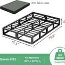VIPSHOW 10 Inch Queen Metal Bed Frame Round Corner Low Platform Bed Frames 3000 LBS Heavy Duty Steel Slats Support Mattress Foundation No Box Spring Needed, Noise Free, Easy Assembly, Black