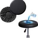 Shukii Stool Covers Round 4 Pack Bar Watedrproof PU Slipcover with Elastic Cushion Seat for Chair, Black