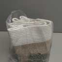 OIAHOMY Cotton Rope Basket, Rectangle Woven Baskets for Storage, Nursery Blanket Storage Living Room, Toy Basket With Handle-17.7x13.8x11-Gradient Yellow