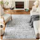Istana 5x7 Area Rug - Light Grey Rugs for Living Room 5x7 - Foldable Rugs for Bedroom - Stain Resistant Washable Rug - Eco-Friendly Boho Area Rugs - Easy to Clean Living Room Rug