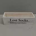 Farmhouse Lost Socks Storage Funny Laundry Sign Wooden Storage Basket Laundry Room Decor (11.02 x 3.54 x 3.54 Inch)