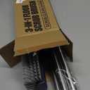 Floor Scrub Brush with Long Handle: 3 in 1 Heavy-Duty Floor Scrubber Brush with Squeegee for Cleaning Tile Bathroom Deck Kitchen Patio,Blue