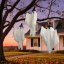 3PCS Hanging Ghosts Halloween Decor 31.5" Indoor Decorations Cute Flying Ghost for Outdoor Yard Patio Porch