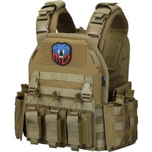 MGFLASHFORCE Tactical Vest Molle Airsoft Vest for Men (Coyote Brown)
