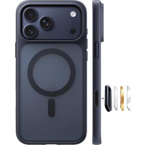 TORRAS Magnetic Shockproof for iPhone 17 Pro Case, Camera Control, Compatible with MagSafe, Military-Grade Protection, Stronger Slim Translucent Phone Case for iPhone 17 Pro, Black
