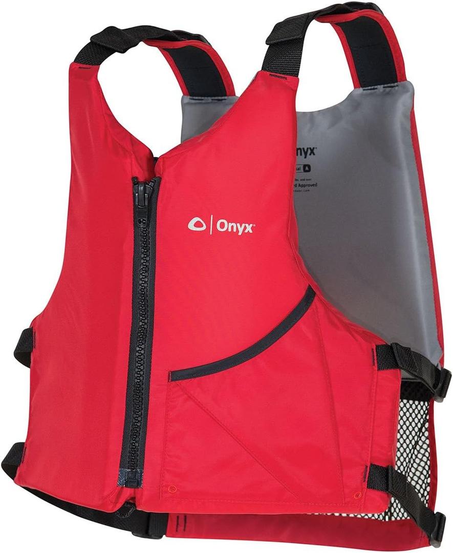ONYX Unversal Paddle, Kayak, SUP, Boating CGA Approved Adult Life Vest (Universal, Red)