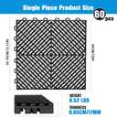 Jocoevol 60-Pcs Interlocking Tile, 12" x 12" Indoor/Outdoor Self-Drainage Interlocking Floor Tiles, Non-Slip Heavy-Duty Polypropylene Splicing Flooring Tile for Garage Patio Pool Bathroom, Black