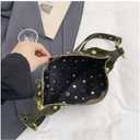 Studded Purse, 90s Punk Crescent Studded Bag, Trendy Adjustable Shoulder Strap Suede Crossbody Bags for Women