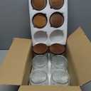 Vintage Glass Jars with Wooden Lids, 6 Pack 24 oz Airtight Glass Food Storage Containers Sets for the Kitchen, Sugar Coffee Candy Spice Cookie Tea Pasta ((24oz)Daisy*2 & Stars*2 & carving*2)