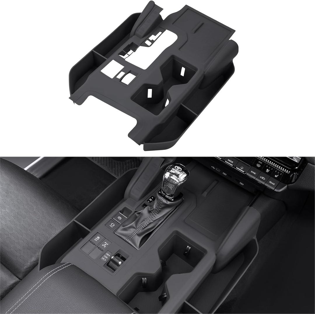 Silicone pad for Toyota Prado 2024-2025,Car Anti-Scratching Protective Cover,2026 Toyota Land Cruiser Prado Accessories,Interior Tuning Accessories,Center Console Cover Organizer Storage Tray(Black)