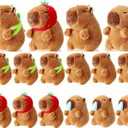 12Pcs Capybara Plush Keychain Capybara Stuffed Animals Toy Capibara Cute Keychain Pendant for Party Favor Decor (12, Mixed Style)