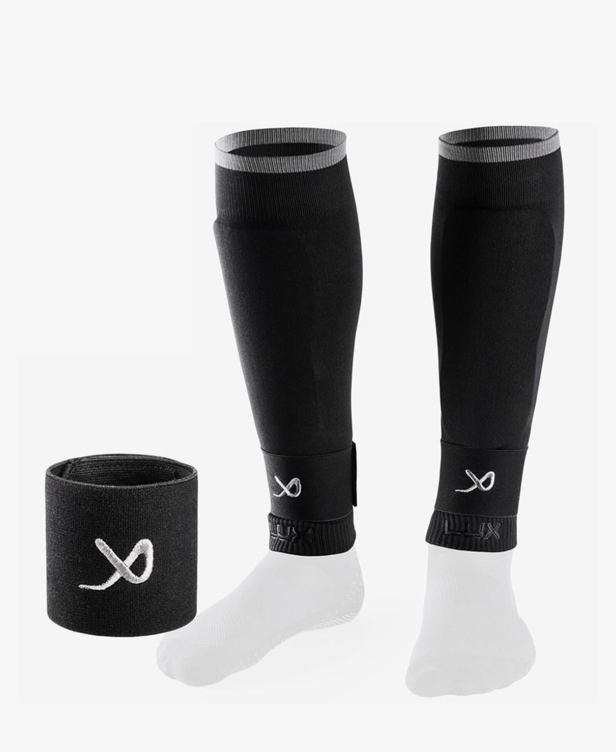 LUX Sports LUX Soccer Sleeves w/Free Guard Stays for Men/Boys/Youth Compatible w/Soccer Grip Sock - Shin Guards - Shin Guard Sleeve