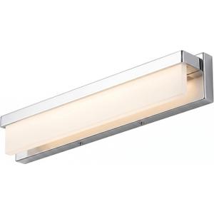 URSOLA LED Bathroom Vanity Light Fixture Over Mirror 24.4 inch Modern Rectangle Finishing Bath Vanity Lighting Bar 4000K Daylight Wall Sconce (Chrome)