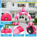 12FT Pink Flamingo Inflatable Arch,Giant Blow-Up Flamingo Outdoor Decor with Built-in 6 LED Lights and 1Blower for Summer Yard Garden Birthday Luau Beach Party Take Photos