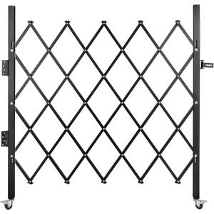 VEVOR Single Folding Security Gate, 51.57" H x 66" W Folding Door Gate, Steel Accordion Security Gate, Flexible Expanding Security Gate, 360 Rolling Barricade Gate, Scissor Gate or Door with Padlock