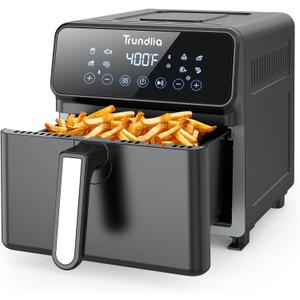 Air Fryer 6.3 Quart, Airfryer Oven Combo All Metal Design, 1500W Large LCD Air Fryer Toaster, 175-400, Nonstick Basket, 8 Presets