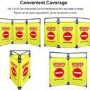 3 Panels Safety Barricade 5.8FT Foldable Security Sign Barrier Gate with Heavy Duty PVC Frame High Visibility Caution Symbol Crowd Control Restricted Area Pedestrian Barricade DO NOT Enter Yellow