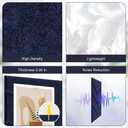 Large Cork Board 48"x36", 12 Pack Felt Bulletin Board for Walls Cork Boards Tiles with Sticky Notes, Push Pins & Clips,Tack Board for Office Home Deep Blue