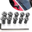 UGSHY 11 PCS Motorcycle Windshield Bolts Screws Kit, 5MM Durable Matal Vehicle Screw Fasteners Accessories with Installation Tool, Universal Waterproof Windshield Screws Replacement (Silver)