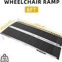 ThunderBay Portable 6FT Wheelchair Ramp Non-Slip Aluminum Folding Handicap Ramp, Door Threshold Wheelchair Ramps for Home, Wheel Chair Ramp for Home Steps, Doorways, Curbs, Stairs