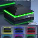 MENEEA Cooling Fan Dust Proof for Xbox Series X Console with Colorful Light Strip,Dust Cover Filter,Rubber Dust Plugs,Low Noise Top Fan with 3 Gears,Cooler&Light Independent Touch Switch, 2 USB Port