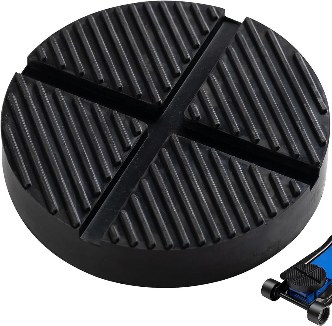 Universal Floor Jack Rubber Pad, Cross Beam Jack Adapter, Pinch Weld Side Frame Protector, 1 Pack, Black