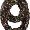GERINLY Light Circle Scarves, Print Infinity Loop Scarf Head Wrap for Women