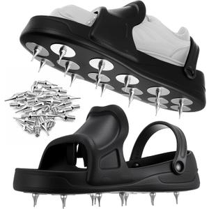 Epoxy Spiked Shoes,Includes 36 Replaceable Spikes, with Heel Strap for Epoxy Flooring Coating, Slip-on Design for Safe Walking on Floor Leveling Compounds, Concrete Resin, Size 8-9