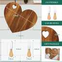 Patelai 12 Set Bridal Baby Shower Favor Heart Cheese Board with Knife, Wood Mini Charcuterie Board Thank You Gift Box for Guest Bridal Baby Shower Prize Wedding Valentines Birthday (Acacia Color)