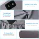 Grounding Sheets Twin XL, Pure Silver Organic Fitted Grounding Sheet for Improved Sleep and Pain Relief, 15Inch Deep Pocket Grounded Fitted Bed Sheets (Twin XL - 39"x 80"x 15" Grey)