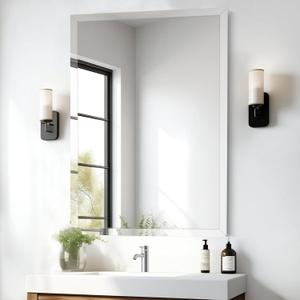 30x36 Inch Rectangle Frameless Mirror, Beveled Bathroom Mirror, Frameless Wall Mirror with 1" Beveled Edge for Bathroom Vanity, Entryway, Living Room