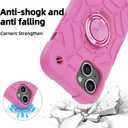 KCJ Compatible with iPhone 15 Plus Case/iPhone 14 Plus Case with[2Screen Protectors+1xLens Protector] Soft Silicone+Hard PC Full Body Protection Heavy Duty Phone Case 6.7 inch Pink