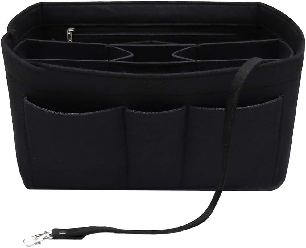 LEXSION Felt Insert Bag Organizer Bag In Bag For Handbag Purse Organizer Fits Speedy Neverful (Large, Black)
