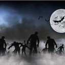 CSFOTO 5x3ft Halloween Backdrop Halloween Theme Party Background for Photography Scary Night Foggy The Walking Zombie Full Moon Bats Child Baby Portrait Wallpaper