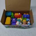 Soft Rubber Toy Figure Car for 1 Year Old Boy with Playmat (Storage Bag)|12 PCS Cartoon Cars Baby Toys for 12-18 Months & Toddler Age 1-2|First Birthday, Valentine Gift for 1 2 3 Year Old Boy