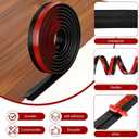10ft Carpet Floor Transition Strips, Self-Adhesive Carpet to Tile Transition Edge Triings for Doors/Wood Floors, Coverage Height up to 5mm (Black)