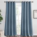 NICETOWN Smoky Blue Blackout Curtains 90 inches Length for Living Room, 2 Panels, 55" Wide, Thermal Insulated Long Drapes for Large Window