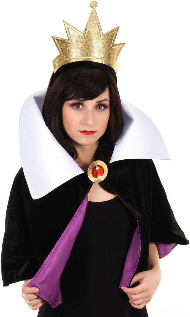Adult Evil Queen Headband and Collar Set - Crown Headband with Cape