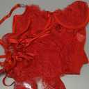 Lilosy Sexy Stocking Heart Rhinestones Underwire Babydoll Lace Mesh Garter S