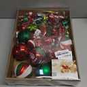 SHareconn 75pcs 2025 Classic Christmas Balls Ornaments Set, Elf Boots Theme Shatterproof Plastic Decorative Hanging Baubles Bulk for Xmas Tree Decor/Holiday/Party/Wedding, Red Green & White