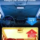 Zanch 2025 Upgraded Car Windshield Sun Shade [Cool Down by 75 ] with Heat Insulation Coating, Foldable Sunshade Umbrella Flexible Handle & Ribs, Medium (57''x32'') for Car, SUV, Truck, Van