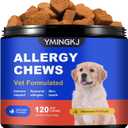 Dog Allergy Relief Chews – Vet Formulated Itch Relief for Dogs with Seasonal Allergies, Skin Health & Immune Support – Natural Anti-Itch Supplement with Multivitamins for Hot Spots – 120 Chews