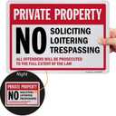 SmartSign Private Property Sign - No Soliciting, Loitering, Trespassing Sign - All Offenders Will Be Prosecuted | 10" x 14" EG Reflective Aluminum Metal, Made in USA, For Outdoor/Indoor