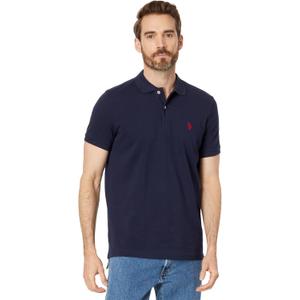 U.S. POLO ASSN. Men's Slim Fit Solid Pique Polo Shirt, Classic Navy, Size M