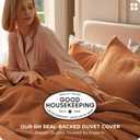 Bedsure Cotton Duvet Cover King - 100% Cotton Waffle Weave Terracotta Duvet Cover King Size, PureWoven Breathable Bedding Set for All Season, 3 Pieces, 104"x90"