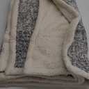 SE SOFTEXLY Throw Blanket, Reversible Sherpa Blanket with 30% Wool and 70% Cotton, Fuzzy Plush Fluffy Soft Blanket, Fall Winter Blanket for Couch Bed Sofa Chair (Blue, 50" x 60") (50"x60")