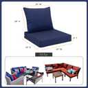 Favoyard Outdoor Seat Cushion Set 24 x 24 Inch Waterproof & Fade Resistant Patio Furniture Cushions with Removable Cover Deep Seat & Back Cushion with Tie Straps for Chair Sofa Couch